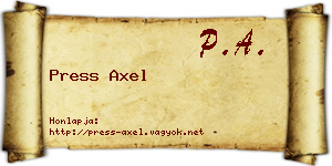Press Axel névjegykártya